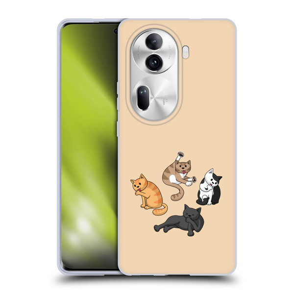 Beth Wilson Doodle Cats 2 Washing Time Soft Gel Case for OPPO Reno11 Pro