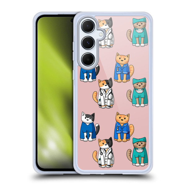 Beth Wilson Doodle Cats 2 Professionals Soft Gel Case for Samsung Galaxy A55 5G