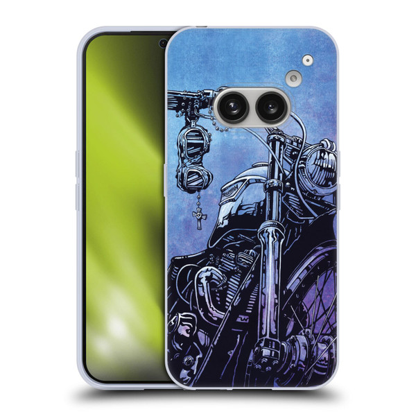 David Lozeau Skeleton Grunge Motorcycle Soft Gel Case for Nothing Phone (2a)