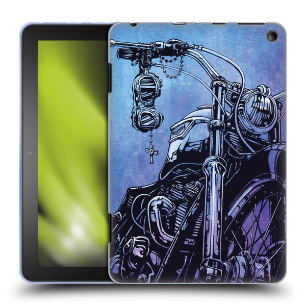David Lozeau Skeleton Grunge Motorcycle Soft Gel Case for Amazon Fire HD 8/Fire HD 8 Plus 2020