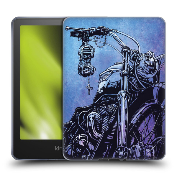 David Lozeau Skeleton Grunge Motorcycle Soft Gel Case for Amazon Kindle Paperwhite 5 (2021)