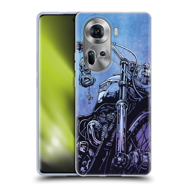David Lozeau Skeleton Grunge Motorcycle Soft Gel Case for OPPO Reno11