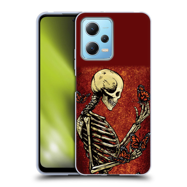 David Lozeau Skeleton Grunge Butterflies Soft Gel Case for Xiaomi Redmi Note 12 5G