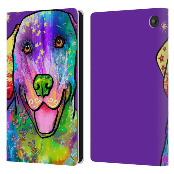 Duirwaigh Animals Golden Retriever Dog Leather Book Wallet Case Cover For Amazon Fire 7 2022