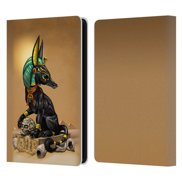 Stanley Morrison Art Egyptian Black Jackal Anubis Leather Book Wallet Case Cover For Amazon Kindle Paperwhite 5 (2021)