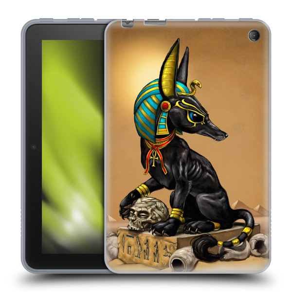 Stanley Morrison Art Egyptian Black Jackal Anubis Soft Gel Case for Amazon Fire 7 2022