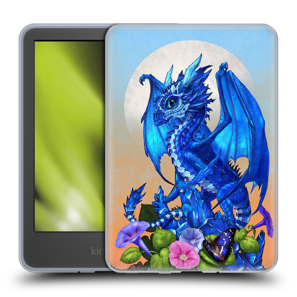 Stanley Morrison Art Blue Sapphire Dragon & Flowers Soft Gel Case for Amazon Kindle 11th Gen 6in 2022