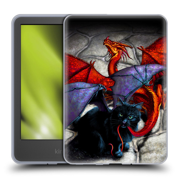 Stanley Morrison Art Bat Winged Black Cat & Dragon Soft Gel Case for Amazon Kindle 11th Gen 6in 2022