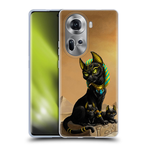 Stanley Morrison Art Egyptian Bastet Cat & Kittens Soft Gel Case for OPPO Reno11