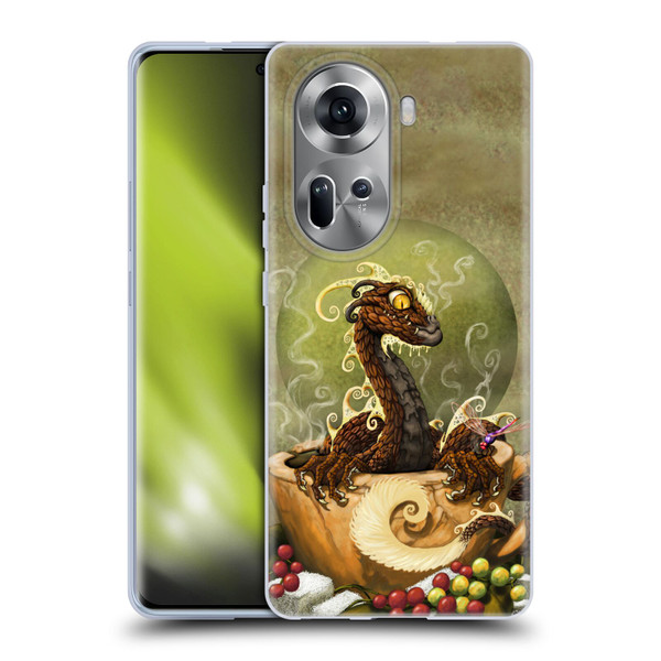 Stanley Morrison Art Brown Coffee Dragon Dragonfly Soft Gel Case for OPPO Reno11