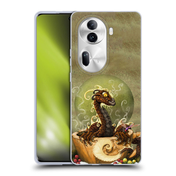 Stanley Morrison Art Brown Coffee Dragon Dragonfly Soft Gel Case for OPPO Reno11 Pro