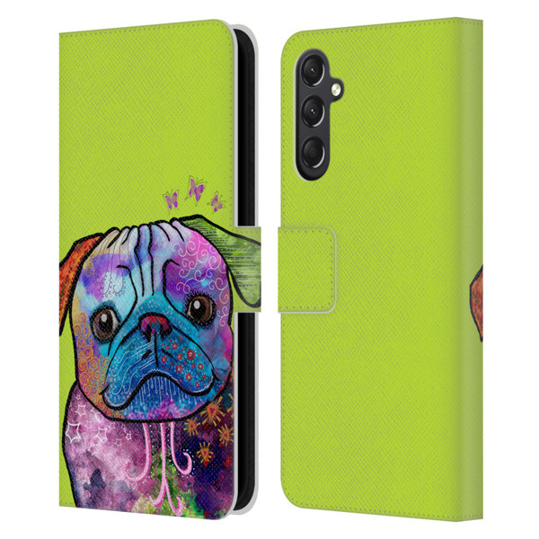 Duirwaigh Animals Pug Dog Leather Book Wallet Case Cover For Samsung Galaxy A24 4G / M34 5G