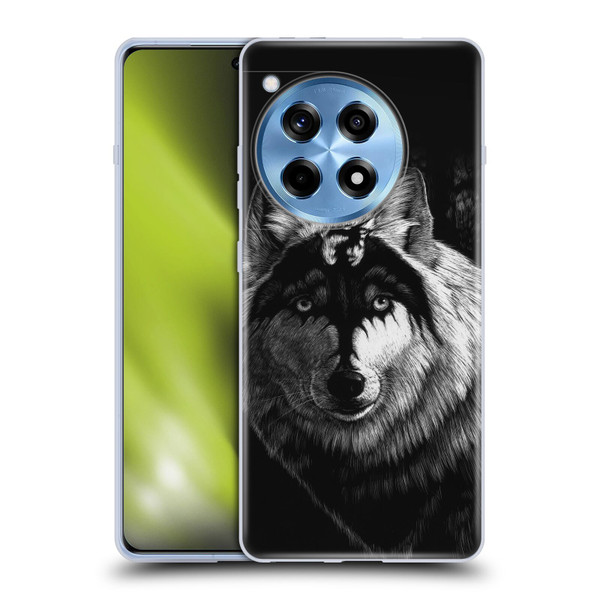 Stanley Morrison Black And White Gray Wolf With Dragon Marking Soft Gel Case for OnePlus 12R