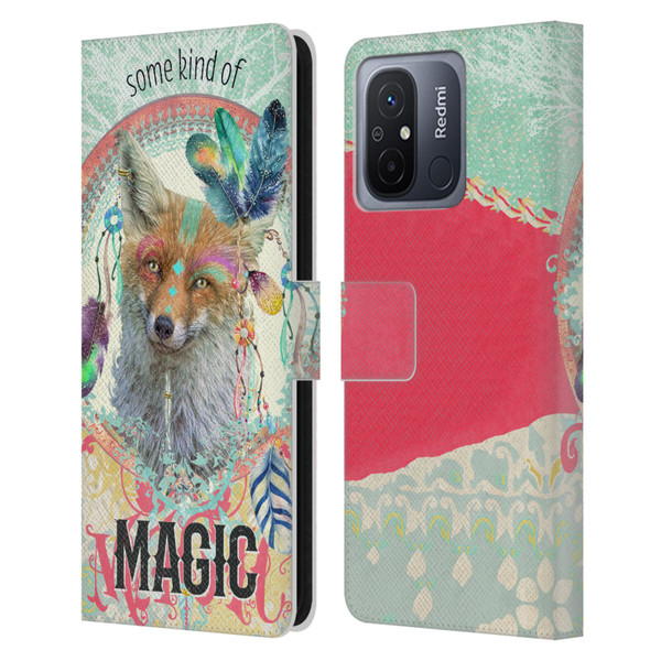 Duirwaigh Boho Animals Fox Leather Book Wallet Case Cover For Xiaomi Redmi 12C