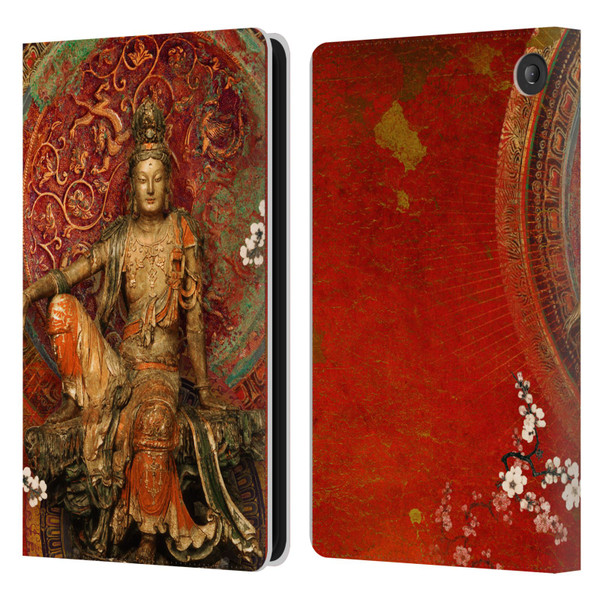 Duirwaigh God Quan Yin Leather Book Wallet Case Cover For Amazon Fire 7 2022