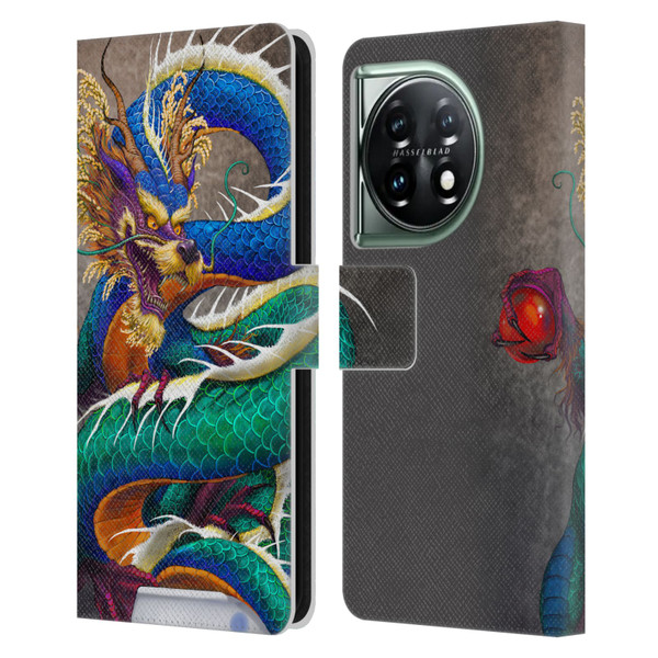 Stanley Morrison Dragons Asian Sake Drink Leather Book Wallet Case Cover For OnePlus 11 5G