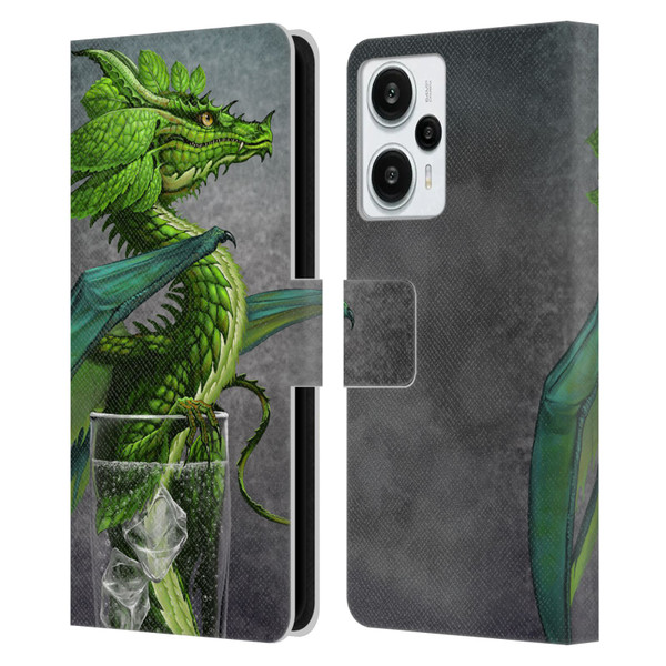 Stanley Morrison Dragons Green Mojito Drink Leather Book Wallet Case Cover For Xiaomi Redmi Note 12T