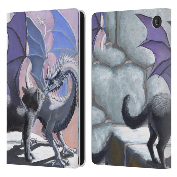 Stanley Morrison Dragons 2 Black Winged Cat Leather Book Wallet Case Cover For Amazon Fire 7 2022