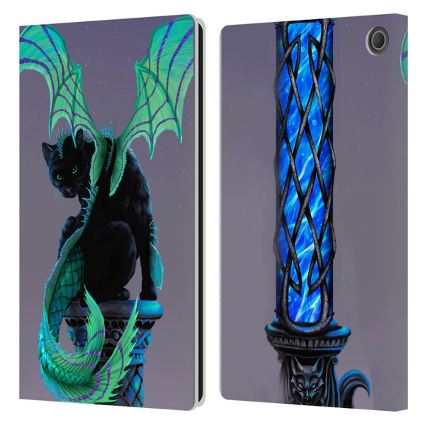 Stanley Morrison Dragons 2 Gothic Winged Cat Leather Book Wallet Case Cover For Amazon Fire Max 11 2023