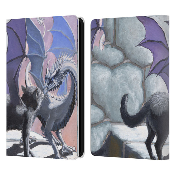 Stanley Morrison Dragons 2 Black Winged Cat Leather Book Wallet Case Cover For Amazon Kindle Paperwhite 5 (2021)