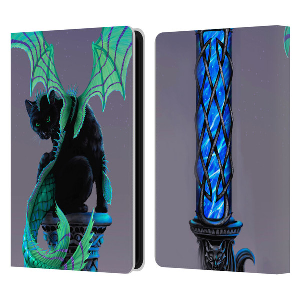 Stanley Morrison Dragons 2 Gothic Winged Cat Leather Book Wallet Case Cover For Amazon Kindle Paperwhite 5 (2021)