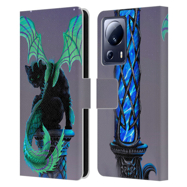 Stanley Morrison Dragons 2 Gothic Winged Cat Leather Book Wallet Case Cover For Xiaomi 13 Lite 5G