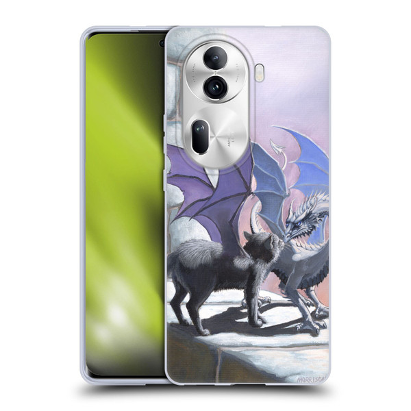 Stanley Morrison Dragons 2 Black Winged Cat Soft Gel Case for OPPO Reno11 Pro