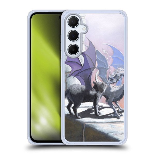Stanley Morrison Dragons 2 Black Winged Cat Soft Gel Case for Samsung Galaxy A55 5G