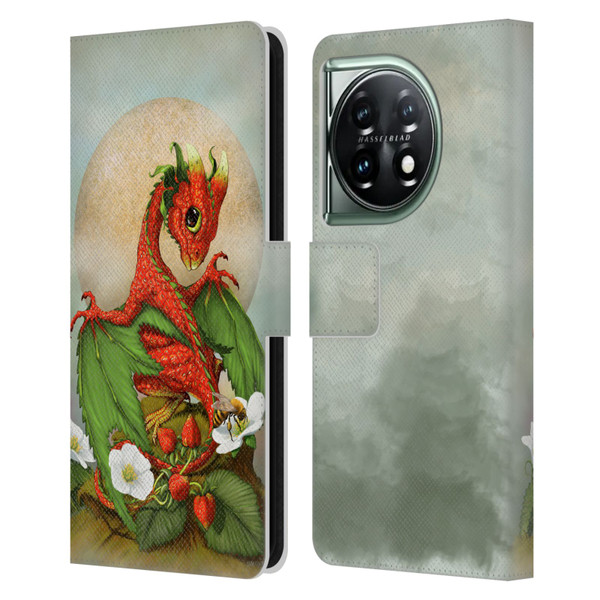Stanley Morrison Dragons 3 Strawberry Garden Leather Book Wallet Case Cover For OnePlus 11 5G