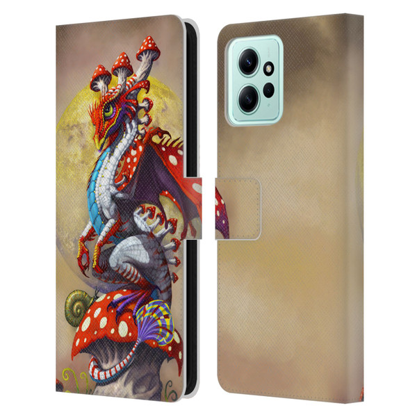 Stanley Morrison Dragons 3 Mushroom Garden Leather Book Wallet Case Cover For Xiaomi Redmi 12