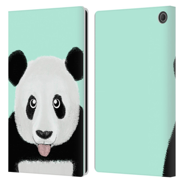 Barruf Animals The Cute Panda Leather Book Wallet Case Cover For Amazon Fire Max 11 2023