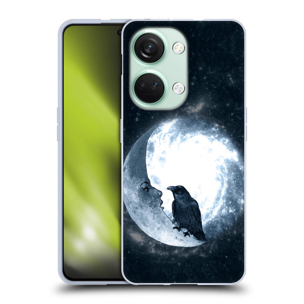Barruf Animals Crow and Its Moon Soft Gel Case for OnePlus Nord 3 5G