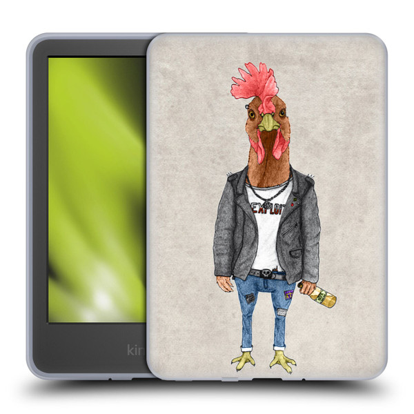 Barruf Animals Punk Rooster Soft Gel Case for Amazon Kindle 11th Gen 6in 2022