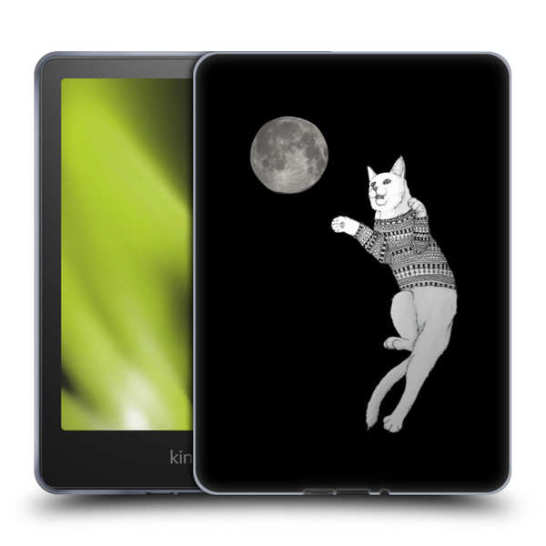 Barruf Animals Cat-ch The Moon Soft Gel Case for Amazon Kindle Paperwhite 5 (2021)
