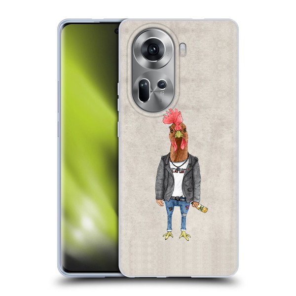 Barruf Animals Punk Rooster Soft Gel Case for OPPO Reno11