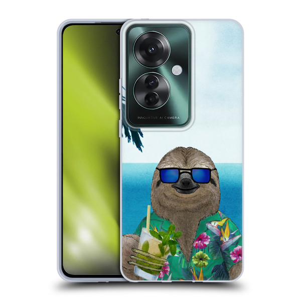 Barruf Animals Sloth In Summer Soft Gel Case for OPPO Reno11 F 5G / F25 Pro 5G