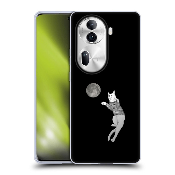 Barruf Animals Cat-ch The Moon Soft Gel Case for OPPO Reno11 Pro