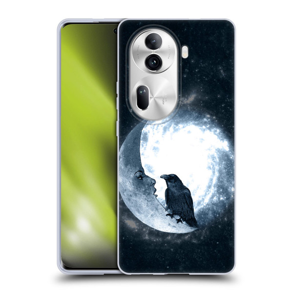 Barruf Animals Crow and Its Moon Soft Gel Case for OPPO Reno11 Pro