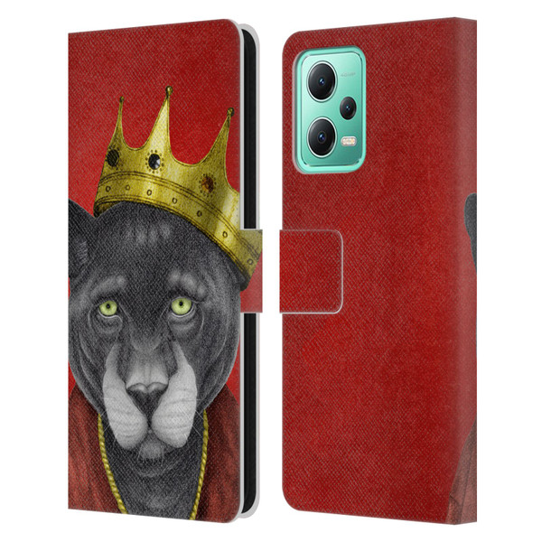 Barruf Animals The King Panther Leather Book Wallet Case Cover For Xiaomi Redmi Note 12 5G