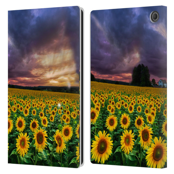 Celebrate Life Gallery Florals Stormy Sunrise Leather Book Wallet Case Cover For Amazon Fire Max 11 2023