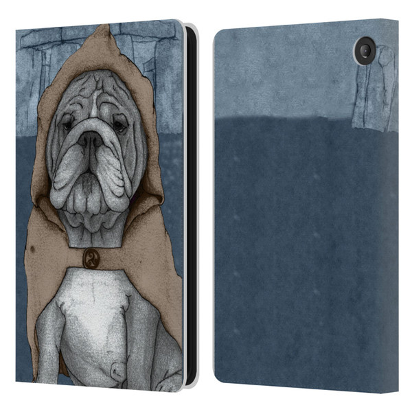 Barruf Dogs English Bulldog Leather Book Wallet Case Cover For Amazon Fire 7 2022