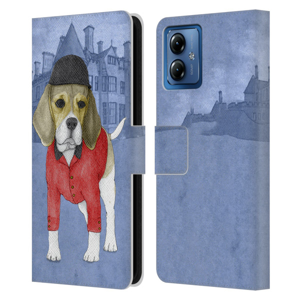 Barruf Dogs Beagle Leather Book Wallet Case Cover For Motorola Moto G14