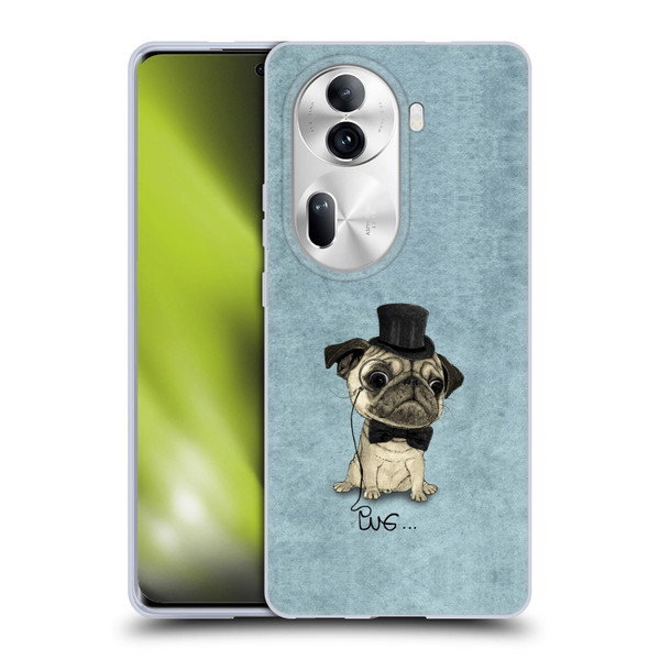 Barruf Dogs Gentle Pug Soft Gel Case for OPPO Reno11 Pro