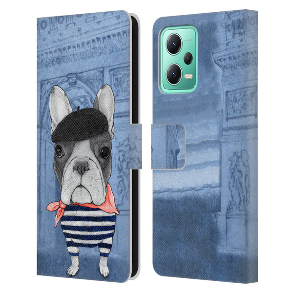 Barruf Dogs French Bulldog Leather Book Wallet Case Cover For Xiaomi Redmi Note 12 5G