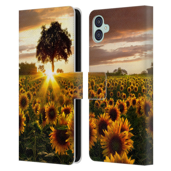 Celebrate Life Gallery Florals Fields Of Gold Leather Book Wallet Case Cover For Samsung Galaxy M04 5G / A04e