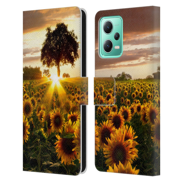 Celebrate Life Gallery Florals Fields Of Gold Leather Book Wallet Case Cover For Xiaomi Redmi Note 12 5G