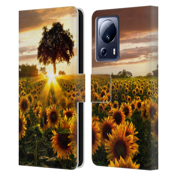 Celebrate Life Gallery Florals Fields Of Gold Leather Book Wallet Case Cover For Xiaomi 13 Lite 5G