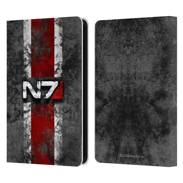 EA Bioware Mass Effect Graphics N7 Logo Distressed Leather Book Wallet Case Cover For Amazon Kindle 11th Gen 6in 2022