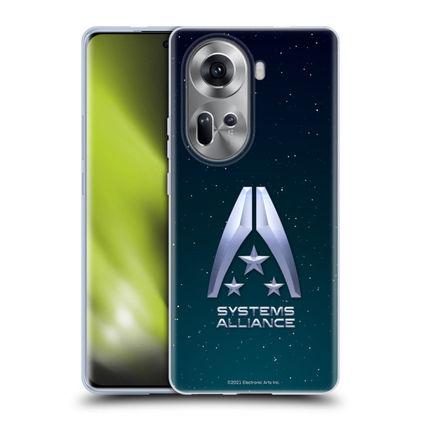 EA Bioware Mass Effect Graphics Systems Alliance Logo Soft Gel Case for OPPO Reno11