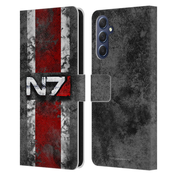 EA Bioware Mass Effect Graphics N7 Logo Distressed Leather Book Wallet Case Cover For Samsung Galaxy M54 5G